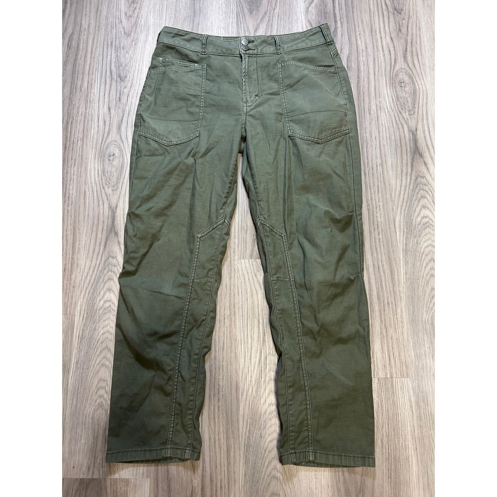 Pilcro Womens High Rise Utility Cargo Pants Cotton Stretch 30 Olive Green Army